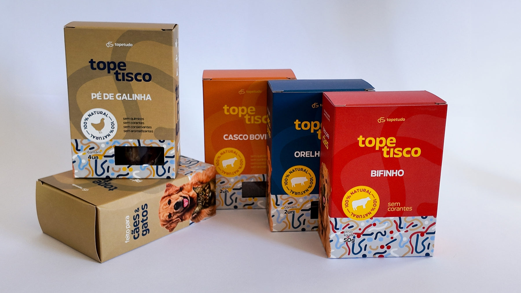 Kit de Petiscos Naturais para Cachorro com Pé de Galinha, Orelha e Casco Bovino Desidratado – Kit Porta de Entrada