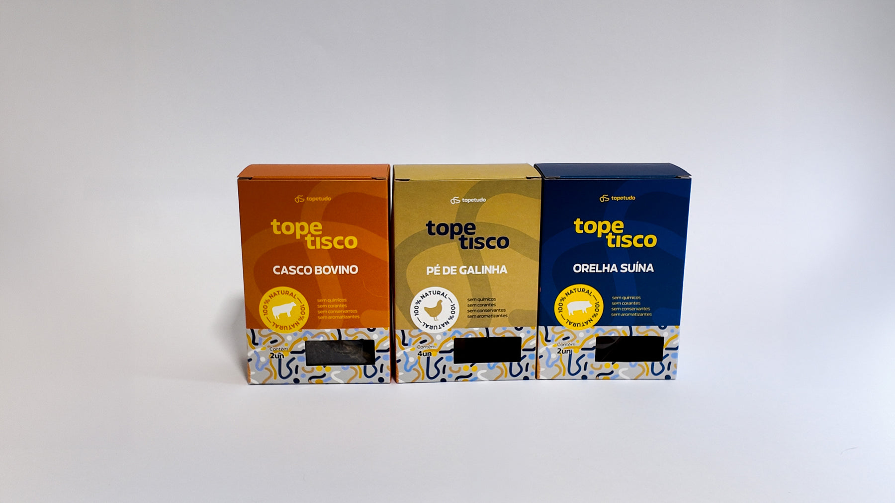 Kit de Petiscos Naturais para Cachorro com Pé de Galinha, Orelha e Casco Bovino Desidratado – Kit Porta de Entrada