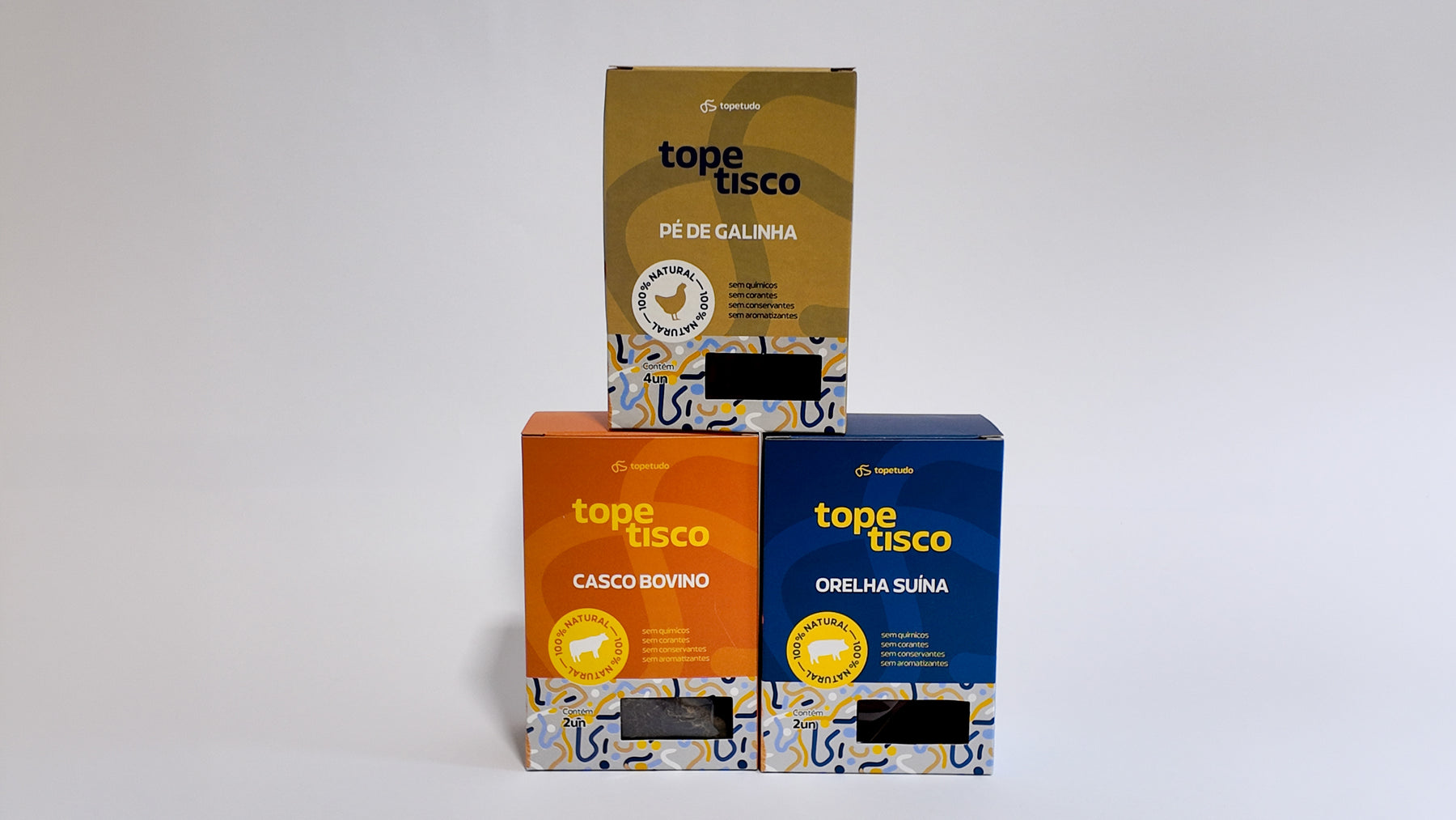 Kit de Petiscos Naturais para Cachorro com Pé de Galinha, Orelha e Casco Bovino Desidratado – Kit Porta de Entrada