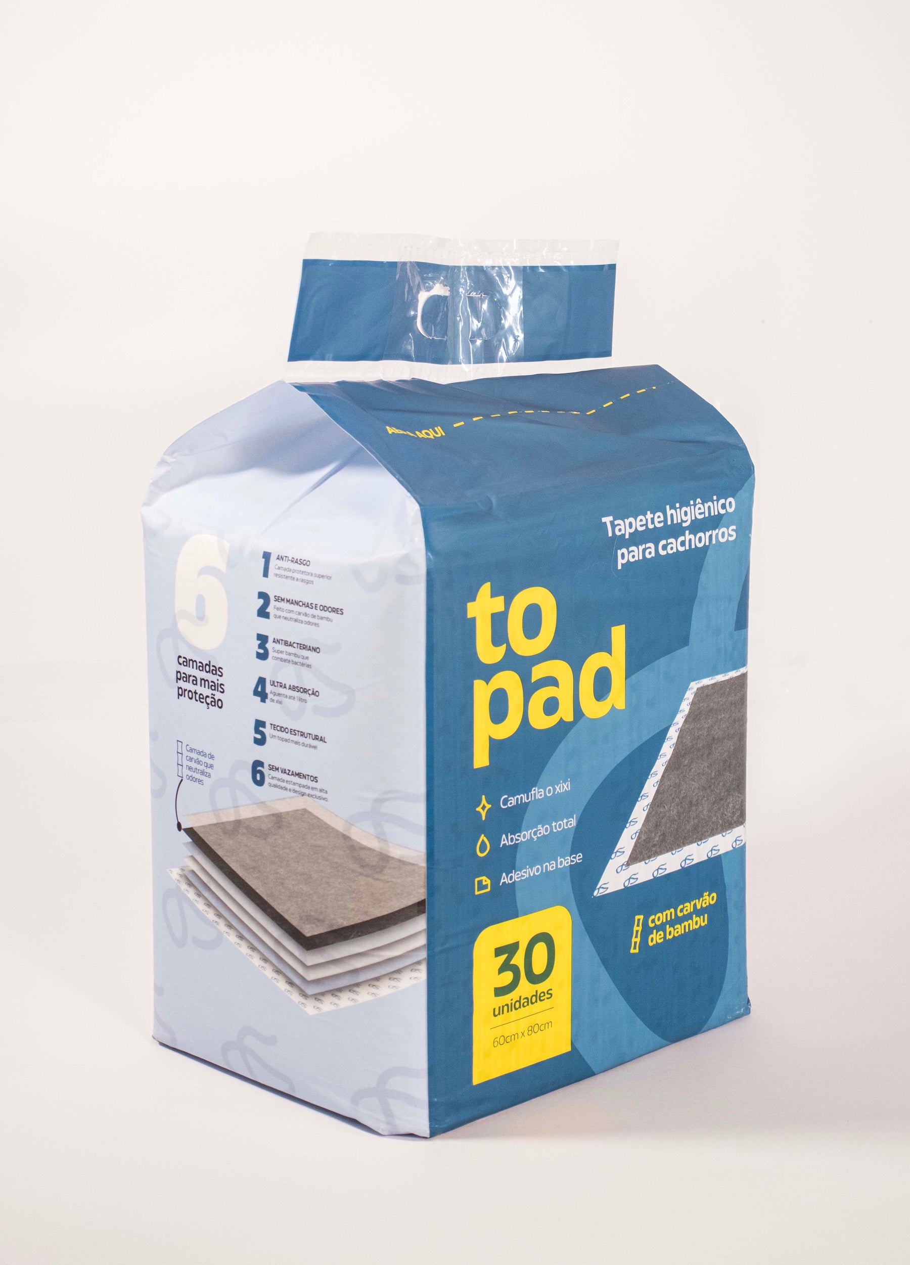 Tapete Topad 6 Camadas – Alta Absorção, Controle de Odores e Proteção Sem Vazamentos