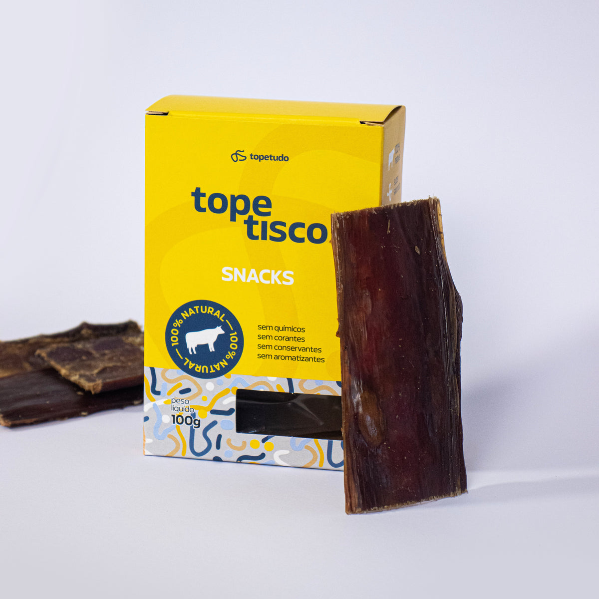 Snack de Esôfago Bovino para Cães, Petisco Natural de Mastigação e Enriquecimento Ambiental